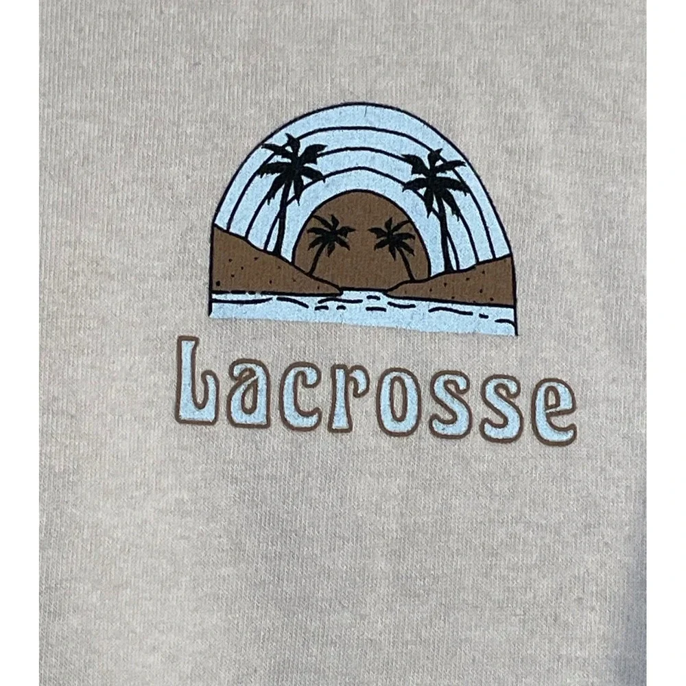 Independent Trading Co Lacrosse Good‎ Vibes Graphic Sweatshirt Sand Tan Large